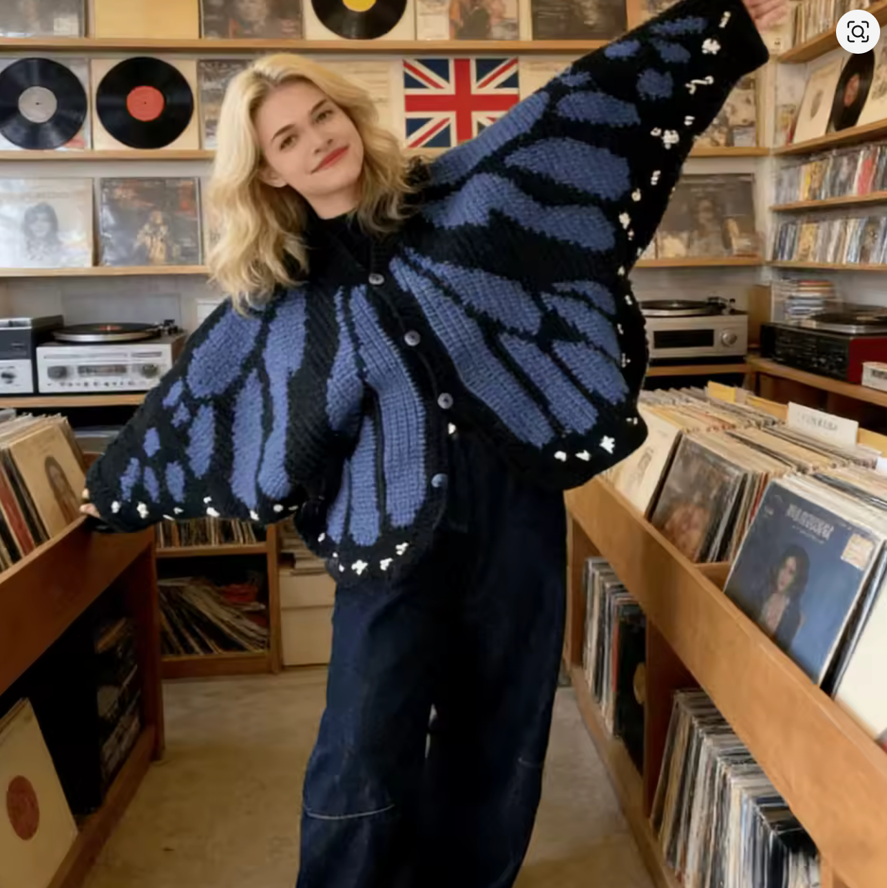 Noras Threads- Handmade Butterfly Cardigan