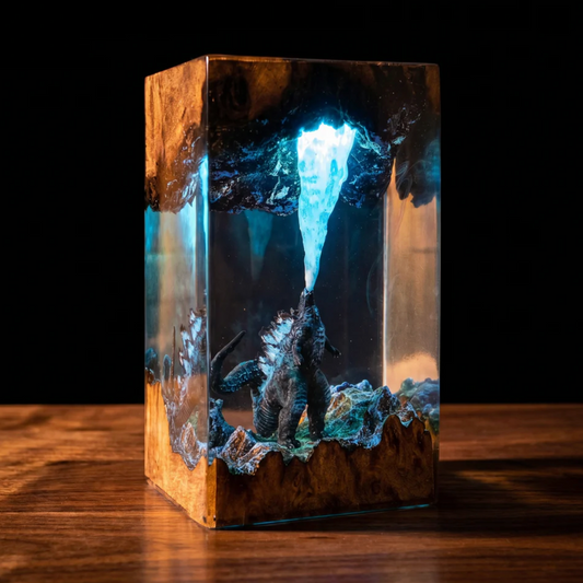 Handmade Godzilla Lamp