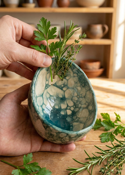 Handmade Ceramic Herb Stripper