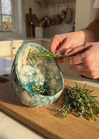 Handmade Ceramic Herb Stripper